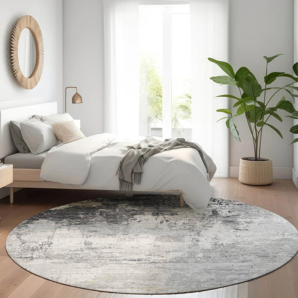 Kaelira Gray Washable Indoor-Outdoor Rug