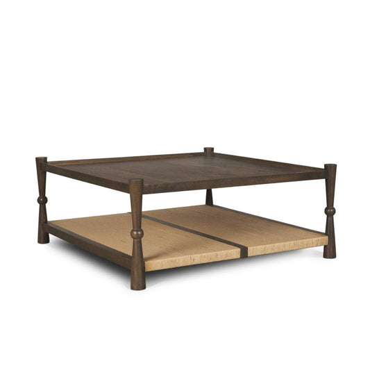 Bondi 42" Dark Brown Mango Wood & Paper Rope Square Coffee T