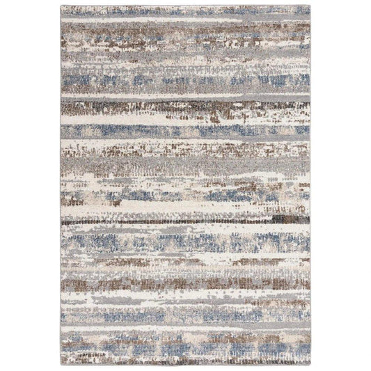 Dero Stripe Blue Large Area Rugs For Living Room