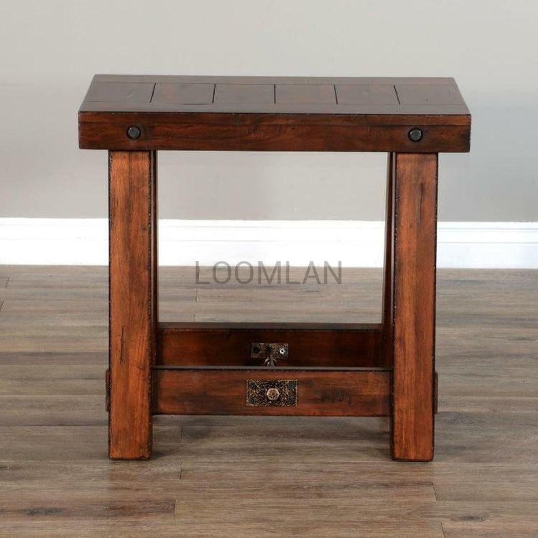 16" Narrow Rectangular Dark Stain Wood End Side Accent Table Side Tables Sideboards and Things By Sunny D