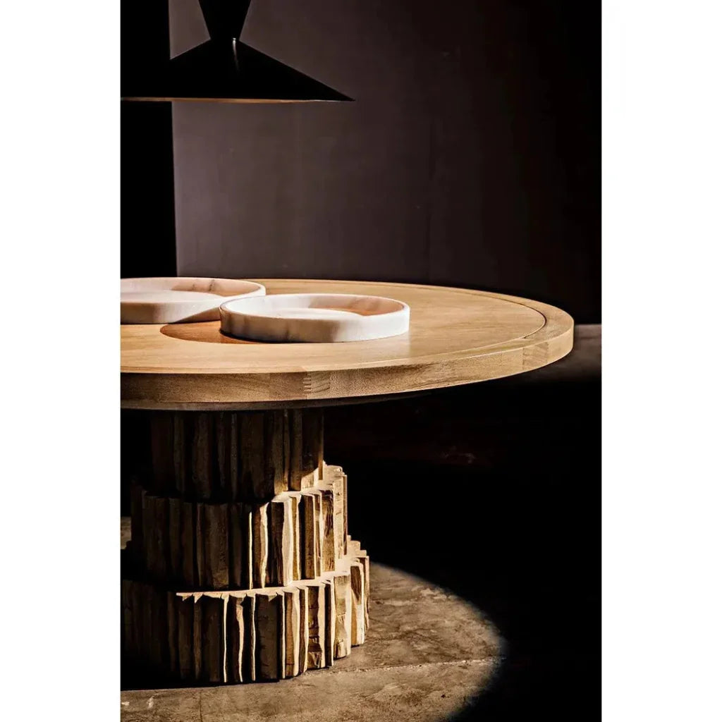 Noir White Round Marble Tray
