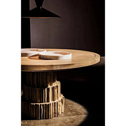 Noir White Round Marble Tray