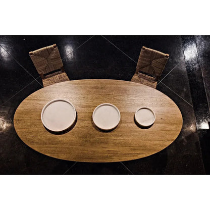 Noir White Round Marble Tray