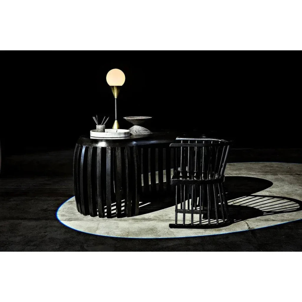 Noir White Round Marble Tray