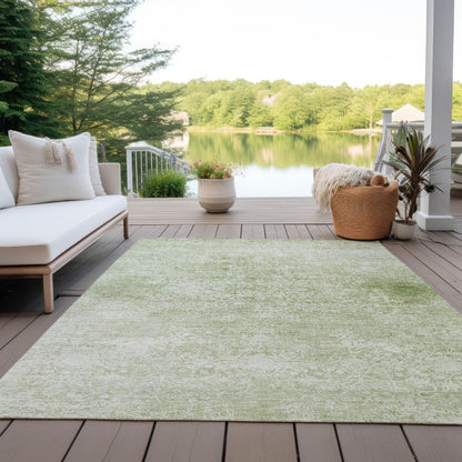 Kaelas Green Washable Indoor-Outdoor Rug