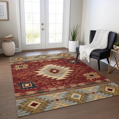 Jaelas Orange Washable Indoor-Outdoor Rug -- view 2