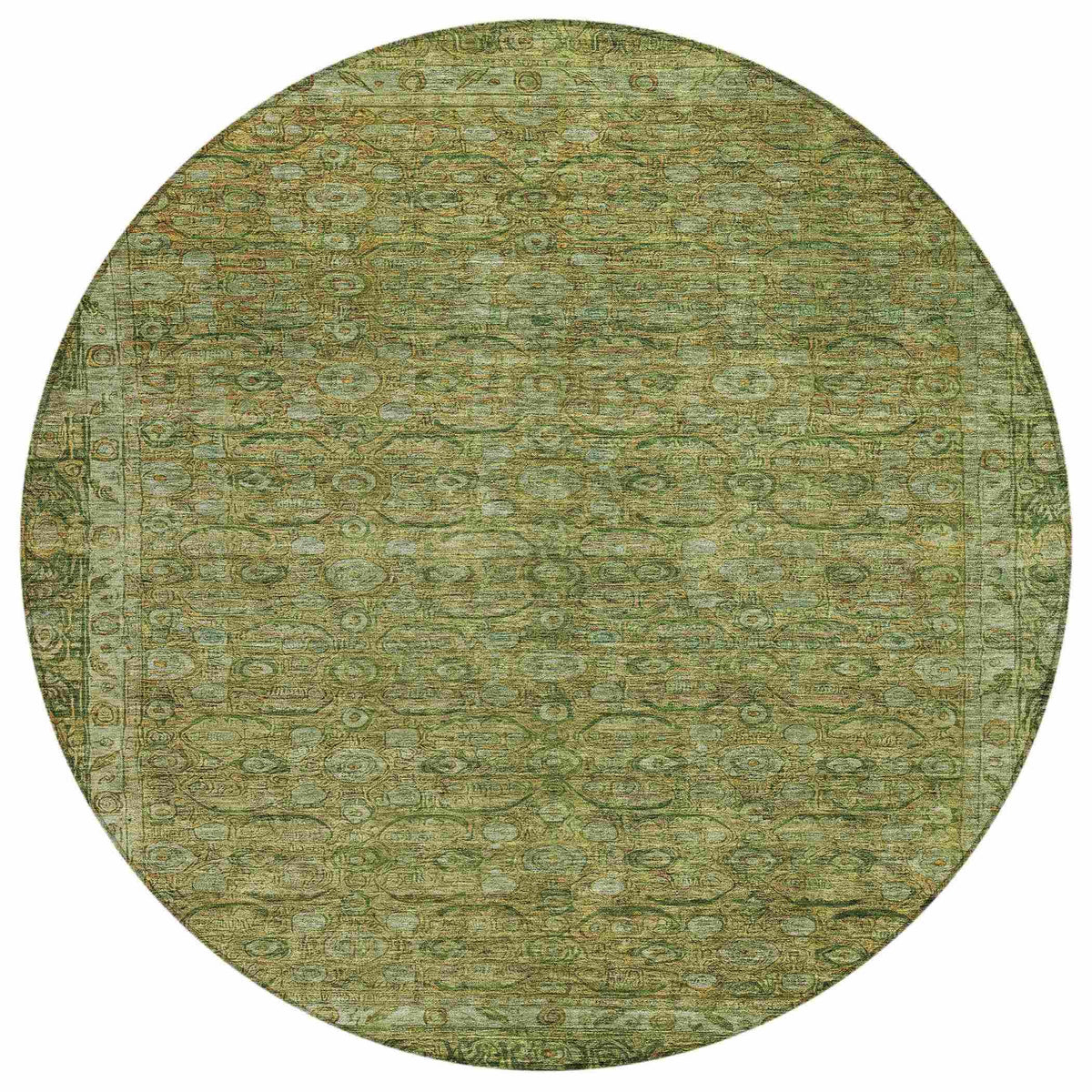 Kaelara Green Washable Indoor-Outdoor Rug