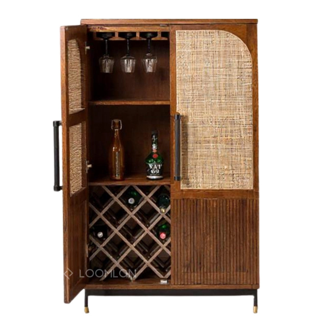 Jornessa Wooden Brown Bar Cabinet