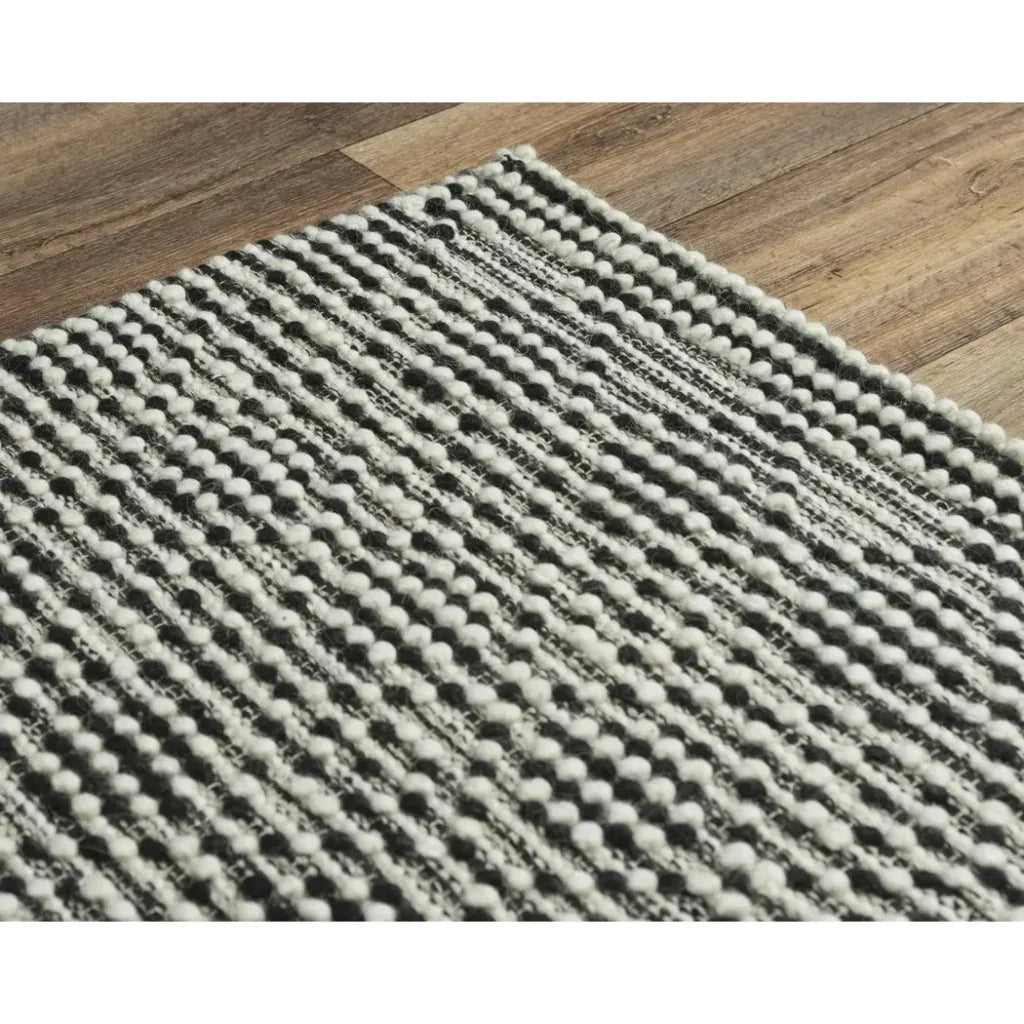 Buza Geometric Black Living Room Rug -- black