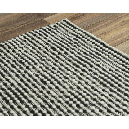 Buza Geometric Black Living Room Rug -- black