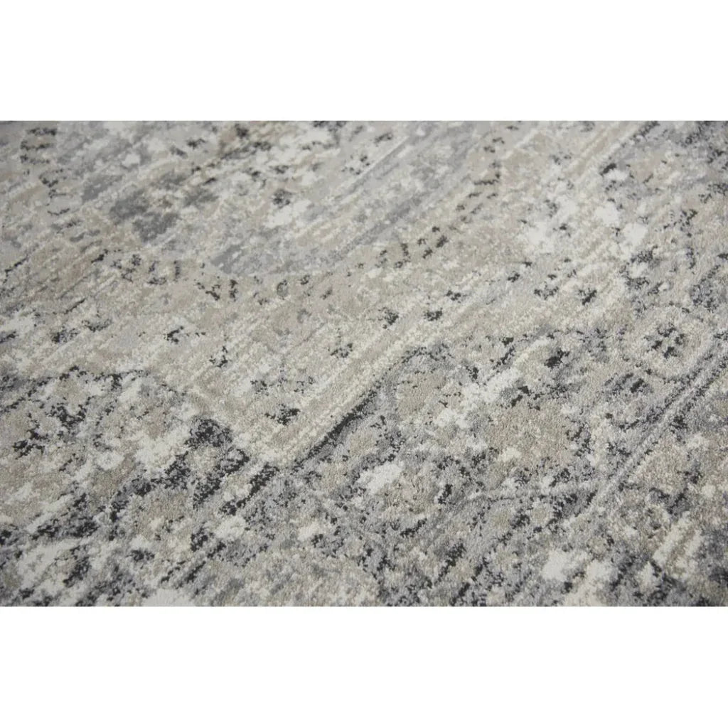 Dach Central Medallion Gray Kitchen Hallway Runner Rug - LOOMLAN - LOOMLAN - Area Rugs