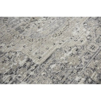 Dach Central Medallion Gray Kitchen Hallway Runner Rug - LOOMLAN - LOOMLAN - Area Rugs