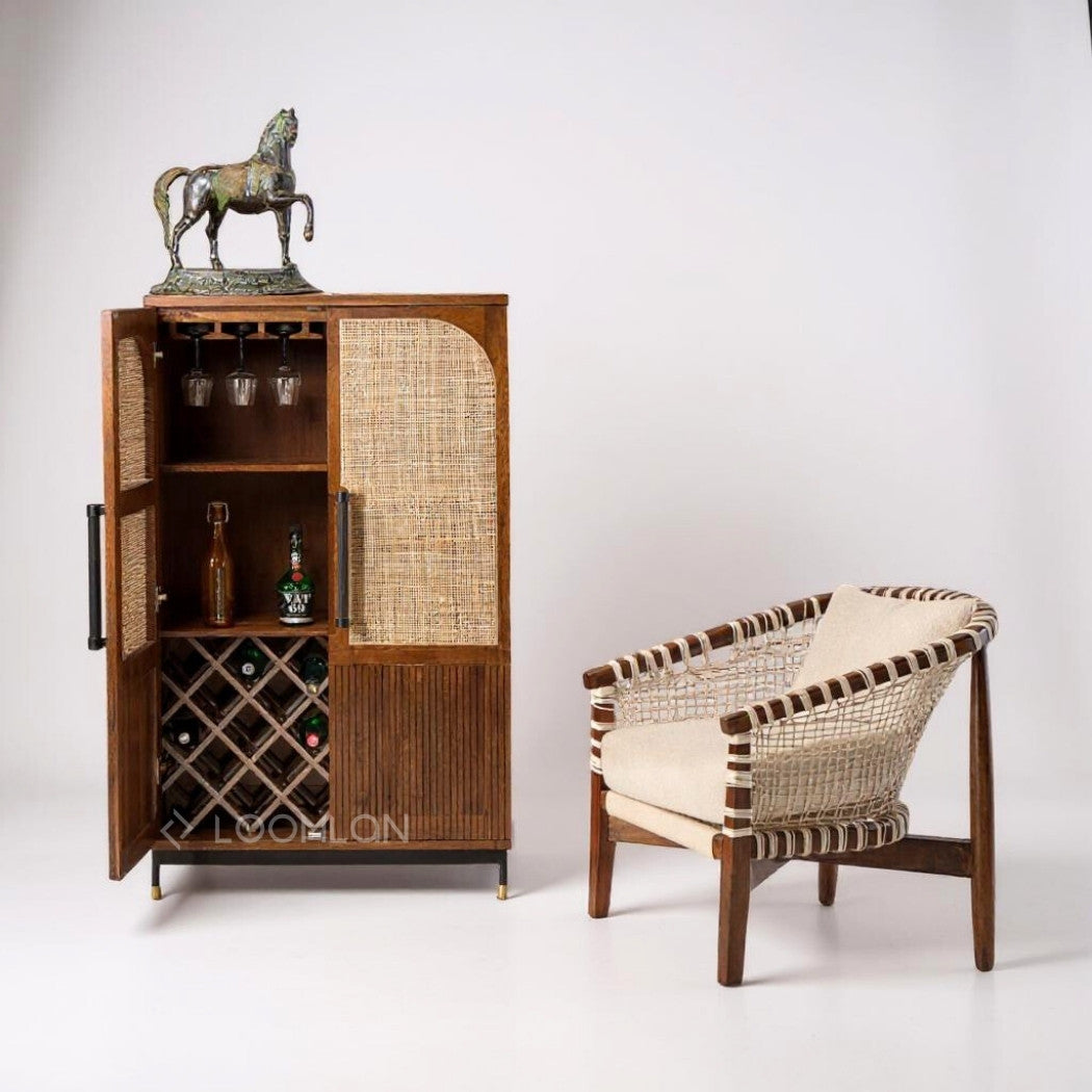 Jornessa Wooden Brown Bar Cabinet