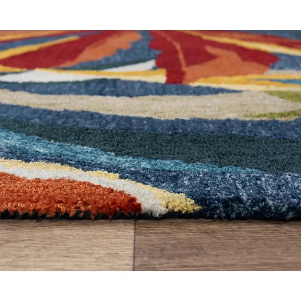 Cnut Floral Dark Blue Area Rugs For Living Room - LOOMLAN - LOOMLAN - Area Rugs