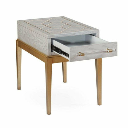 17" Grey Rectangle Side Table With Drawers Side Tables Sideboards and Thangs By Bassett Mirror