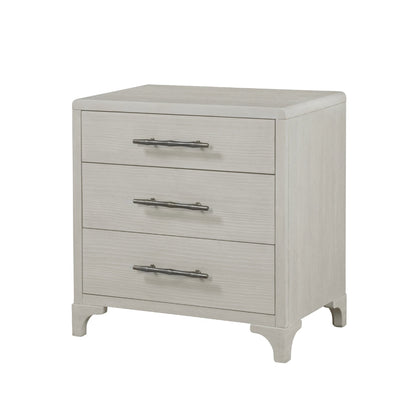 Abaco Three Drawers White Nightstand with USB Port