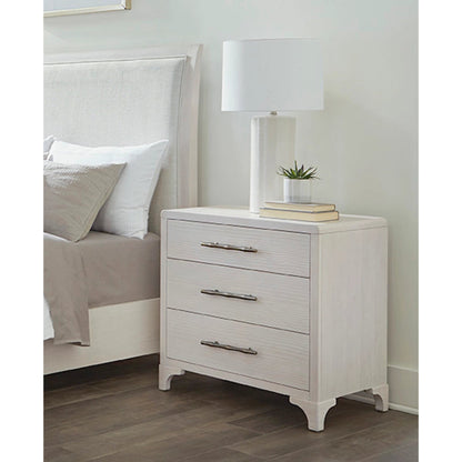 Abaco Three Drawers White Nightstand with USB Port