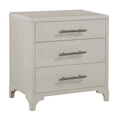 Abaco Three Drawers White Nightstand with USB Port