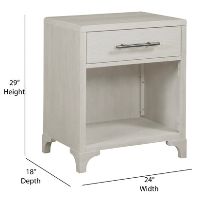 Abaco One Drawer White Nightstand (Set of 2)