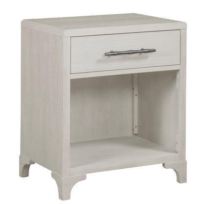 Abaco One Drawer White Nightstand with USB Port
