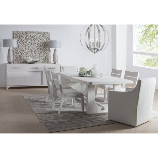 Abaco White Dining Set with Extendable Table (Set of 8)