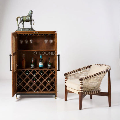 Jornessa Wooden Brown Bar Cabinet