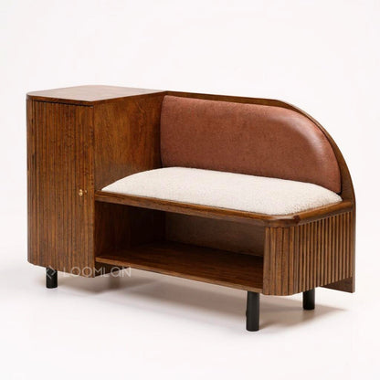 LOOMLAN Grene Leather Bedroom Bench With Storage