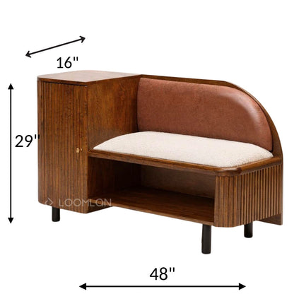 LOOMLAN Grene Leather Bedroom Bench With Storage