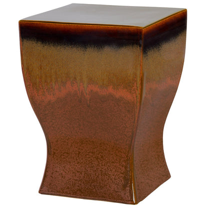 17.5 in. Square Ceramic Garden Stool by Emissary-Outdoor Stools-Emissary-Brown Coper-Sideboards and Things