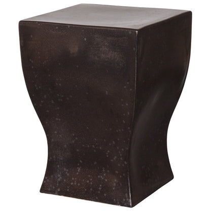 17.5 in. Square Ceramic Garden Stool by Emissary-Outdoor Stools-Emissary-Gunmetal-Sideboards and Things