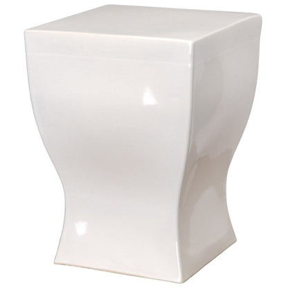 17.5 in. Square Ceramic Garden Stool by Emissary-Outdoor Stools-Emissary-White-Sideboards and Things