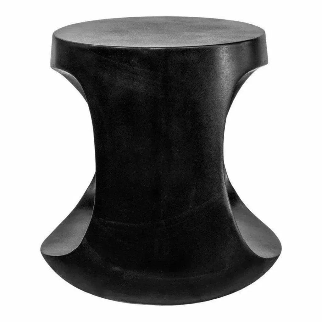 17.75 Inch Outdoor Stool Black Contemporary-Garden Stools-Moe's Home-LOOMLAN