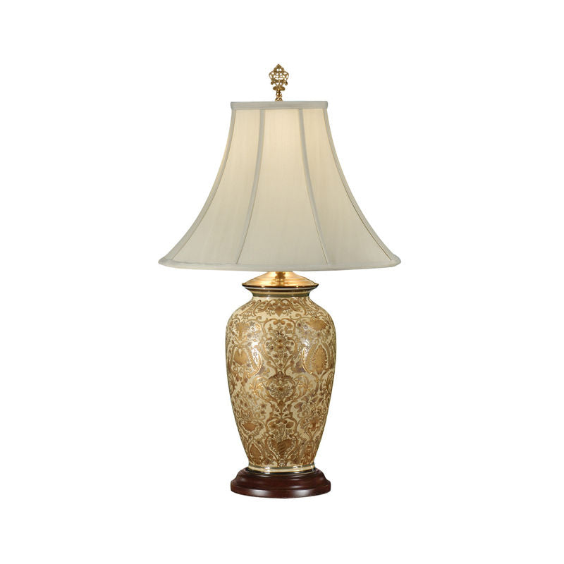 Wildwood Gold Damask Hand-Painted Porcelain Base Table Lamp