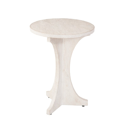 Tait Wood White Round Accent Table