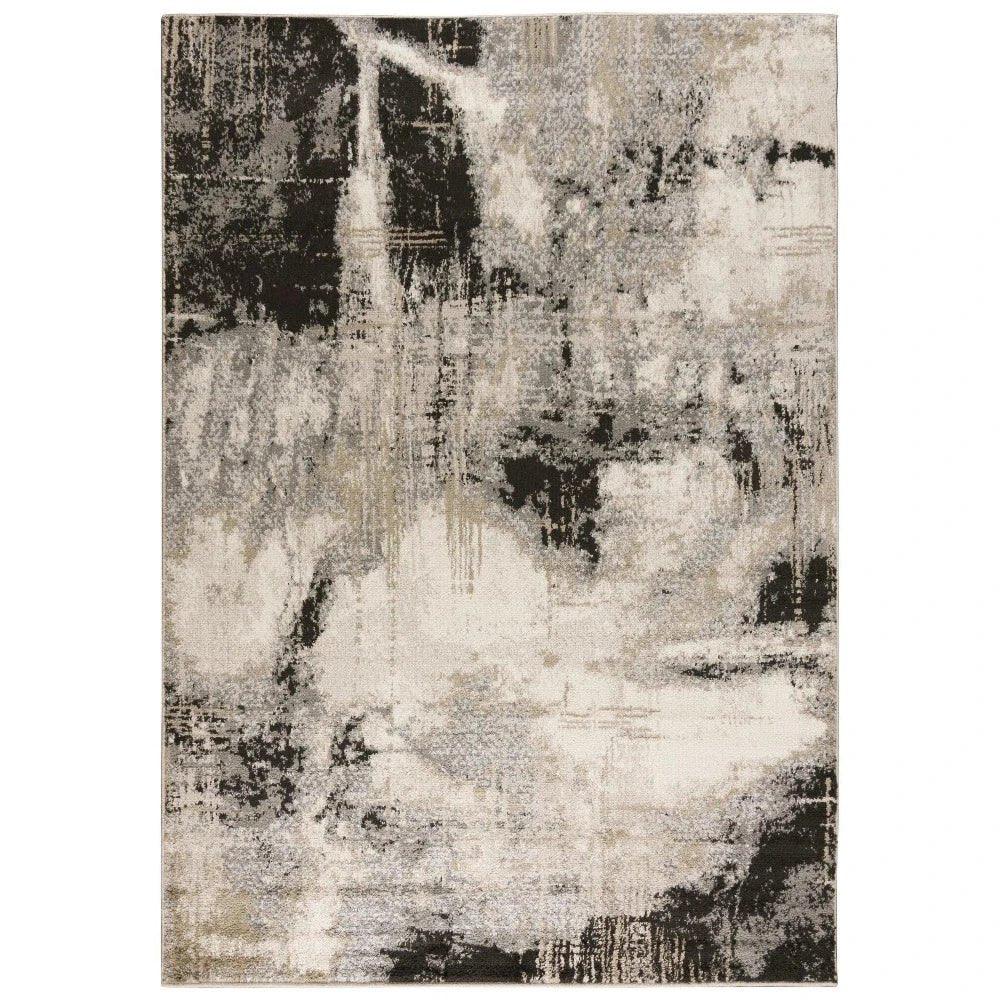 Comm Abstract Gray Kitchen Hallway Runner Rug