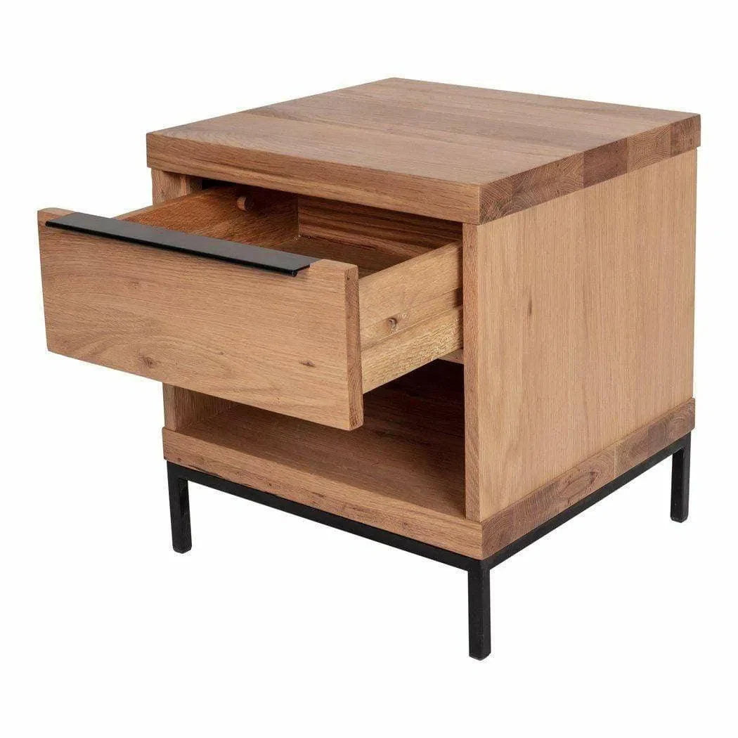 18 Inch One Drawer Nightstand Natural Scandinavian Nightstands LOOMLAN By Moe's Home