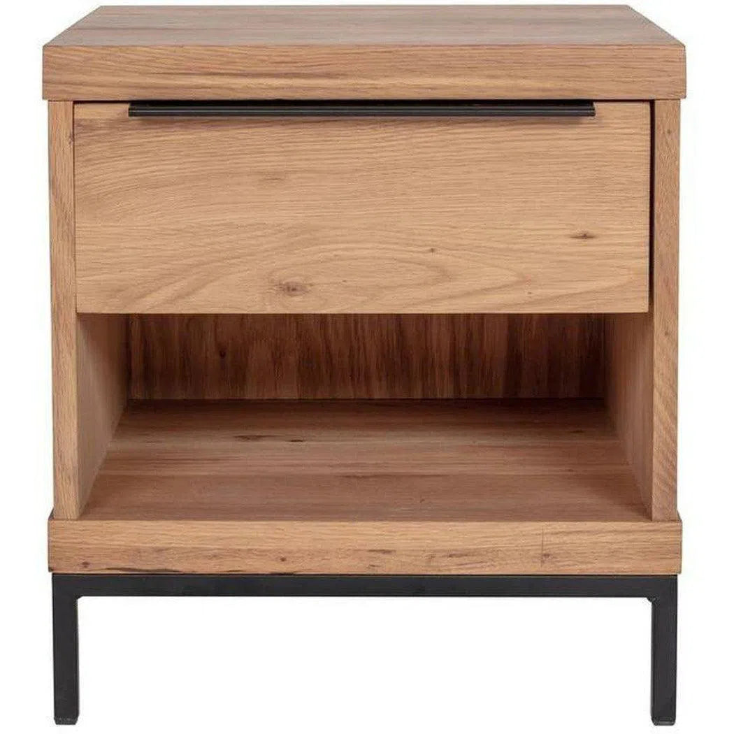 18 Inch One Drawer Nightstand Natural Scandinavian Nightstands LOOMLAN By Moe's Home