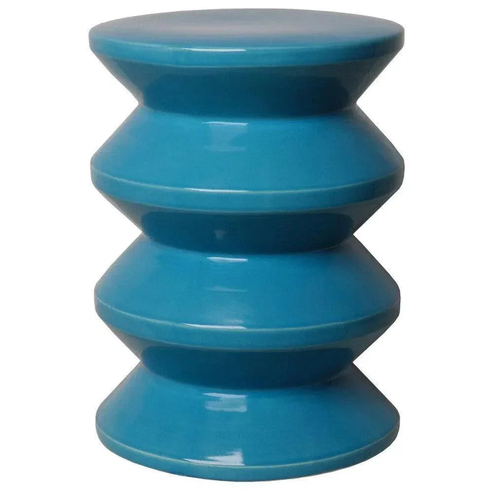 18 in. Accordion Ceramic Outdoor Garden Stool