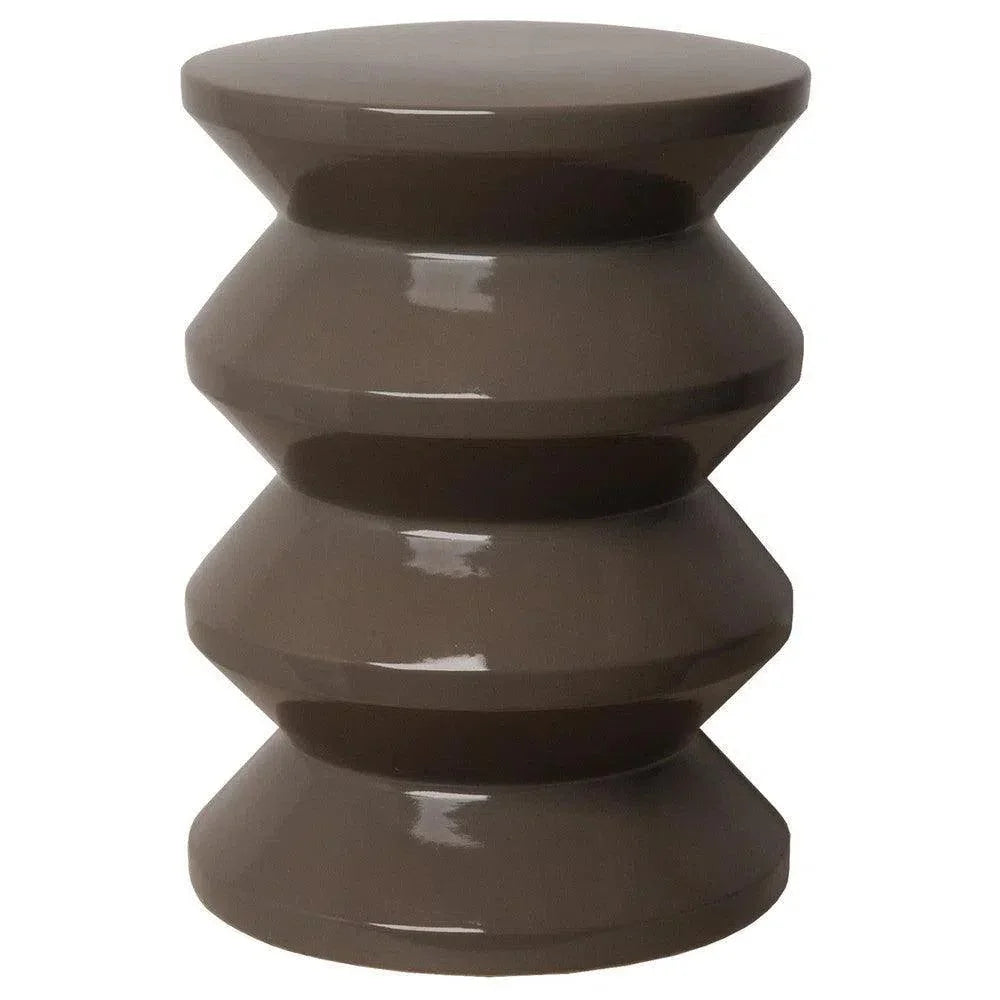 18 in. Accordion Ceramic Outdoor Garden Stool