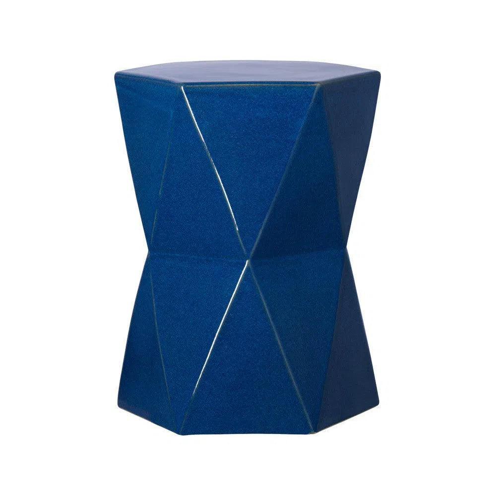 18 in. Matrix Hexagon Ceramic Outdoor Garden Stool