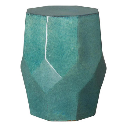 18 in. Octagon Matrix Ceramic Outdoor Garden Stool
