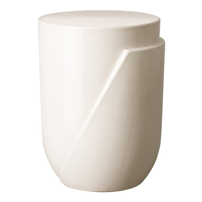 18 in. Accel Ceramic Garden Stool Side Table-Outdoor Stools-Emissary-White-Sideboards and Things