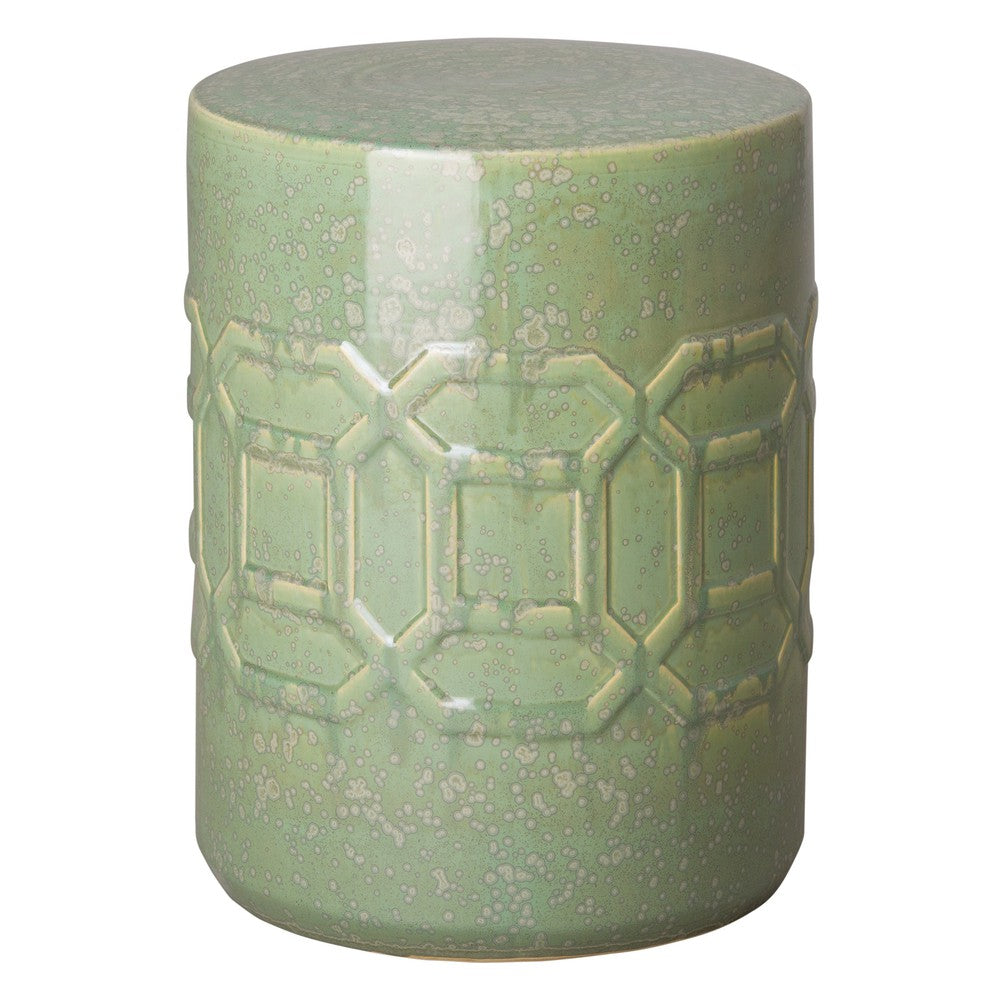 18 in. Axton Ceramic Outdoor Garden Stool Side Table-Outdoor Stools-Emissary-Green Speckle-Sideboards and Things