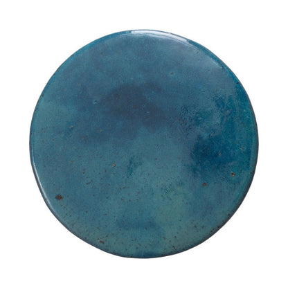18 in. Round Reef Teal Ceramic Garden Stool Outdoor Decor-Outdoor Stools-Emissary-Sideboards and Things