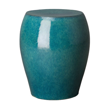 18 in. Seiji Ceramic Garden Stool Side Table-Outdoor Stools-Emissary-Teal-Sideboards and Things