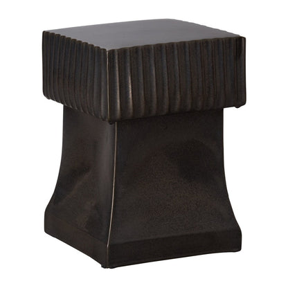 18 in. Square Alex Ceramic Garden Stool Outdoor-Outdoor Stools-Emissary-Gunmetal-Sideboards and Things