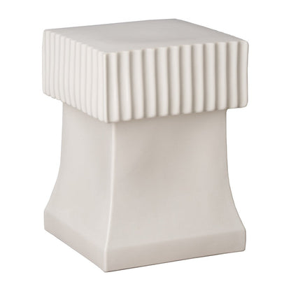 18 in. Square Alex Ceramic Garden Stool Outdoor-Outdoor Stools-Emissary-White-Sideboards and Things