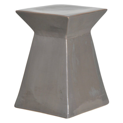 18 in. Upright Ceramic Outdoor Garden Stool Side Table-Outdoor Stools-Emissary-Gray-Sideboards and Things