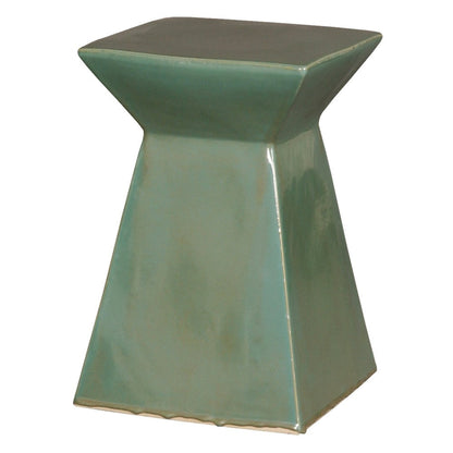 18 in. Upright Ceramic Outdoor Garden Stool Side Table-Outdoor Stools-Emissary-Green-Sideboards and Things
