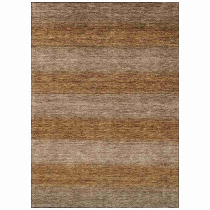 Haelius Brown Washable Indoor-Outdoor Rug